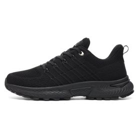 Men Sports Sneakers Trainers Running Shoes Man Walking Outdoor Racing Shoes Breathable Mesh Shoes Light Jogging Couple Sneakers (Color: Black, size: 45)