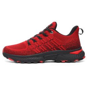 Men Sports Sneakers Trainers Running Shoes Man Walking Outdoor Racing Shoes Breathable Mesh Shoes Light Jogging Couple Sneakers (Color: Red, size: 39)