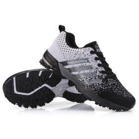 Men Shoes Breathable Mesh Trendy Sneakers Women Original Running Super Light Walking Big Size Man Tennis Shoes Zapatillas Hombre (Color: black white 8702, size: 41)